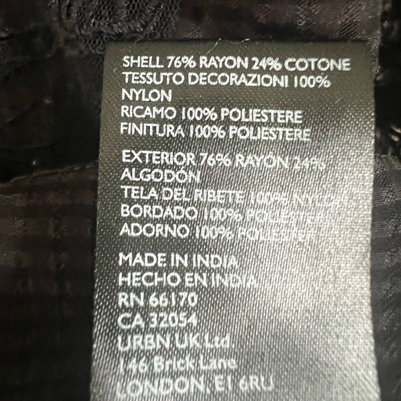 NWT new medium Anthropologie Maeve black w pink bow back lace batwing top - Picture 14 of 17